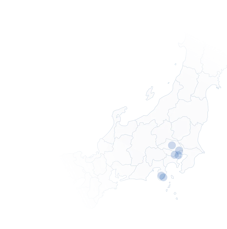 関東地方を中心とした拠点地図